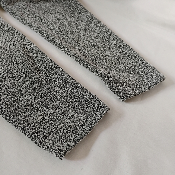 Women's Vintage Black & White Marled Knit Sweater with Blue Fur Cowl Neck Winter - Picture 13 of 16